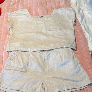 Madewell linen khaki set